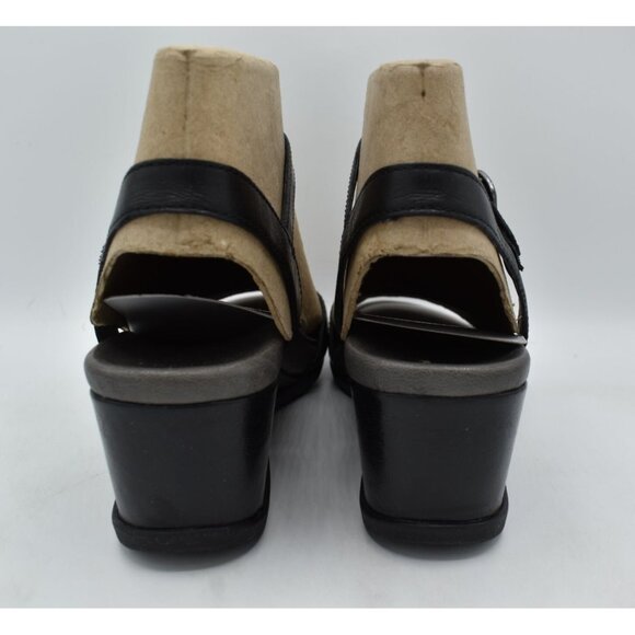 Dansko Womens Size EU 41 US 10.5-11 Arielle Black Glazed Leather Wedge Sandals - Picture 6 of 13